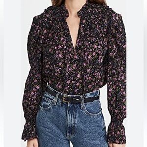 Free People Meant To Be Floral Buttondown Blouse XS